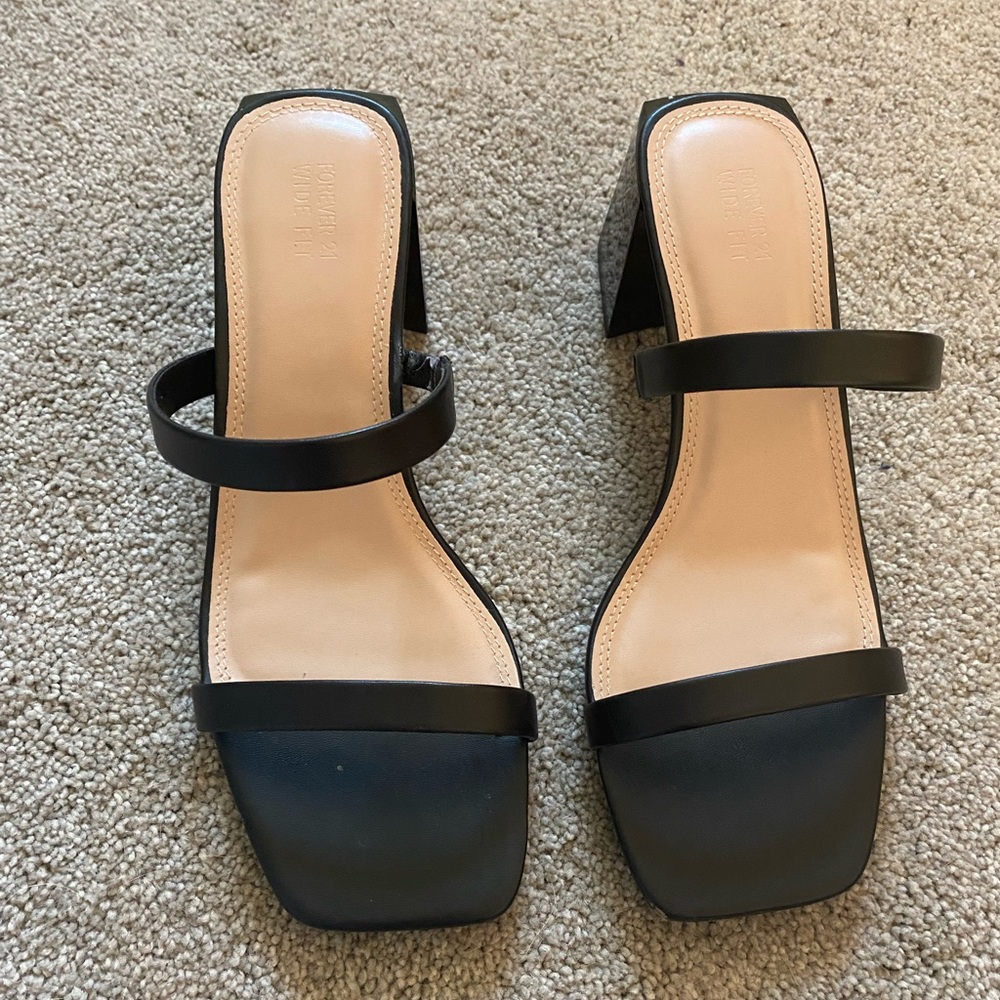 Black block heels
